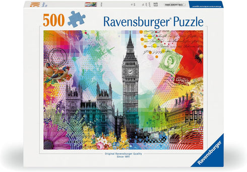 Ravensburger 500 Piece London Postcard Jigsaw Puzzle for Adults - 12000309, Handcrafted Tooling, Made in Germany