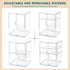 RISICULIS 3-Tier Countertop 2 Baby Bottle Organizer, Bottle Storage for with Double Magnetic Doors, Clear Plastic