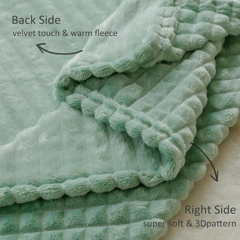 3D Cozy 30 40 Inch HOMRITAR Flannel Fleece Baby Blanket for Unisex Sage Green Super Soft Plush Toddler Blanket