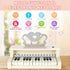 deAO Piano Toy Keyboard for Kids, 25 Keys Music Instrument with Microphone, Birthday Gift for Girls, White
