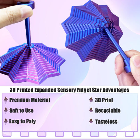 ajitxalr 3D 3D 3D Easter Basket Stuffers Fidget Toys Fidget Star Printed Expanded Sensory Fidget Star Dual Motion