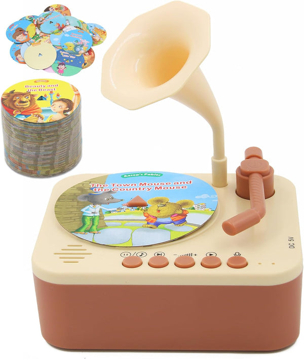 Kids Phonograph with 99 Cards, Toddler Record Player, Story & Music Player,