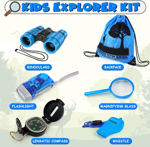 ESSENSON Kids Explorer Kit - Outdoor Adventure Kit with Binoculars, Summer Toys for Kids Ages 4-8