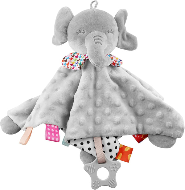 Elephant Baby Lovey, Unisex Newborn Security Blanket for Boys and Girls, Soft Lovie Baby Gifts, Grey