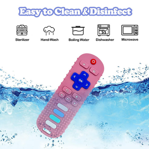 Baby Teething Toys, Food Grade Silicone Teether for Babies 3-18 Months, TV Remote Shape Chew Toys, BPA Free