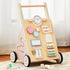 Wooden Baby Walker, Baby Push Walker with Wheels Multiple Learning Activity Center