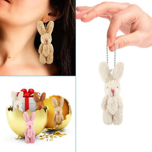 20 Pieces Easter Mini Plush Rabbit, Tiny Joint Bunny 2.4 Inch Soft Stuffed Animal Toys for Decorations and Party Favors