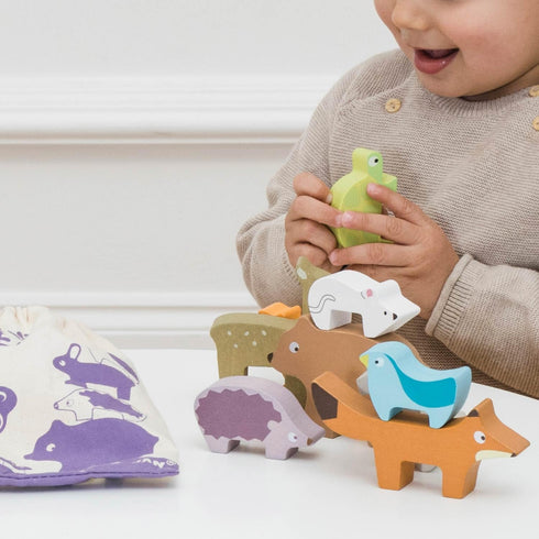 18+ Le Toy Van - Wooden Petilou Forest Stacker Puzzle & Bag Educational Balancing Activities Toy | Great Gift for Kids