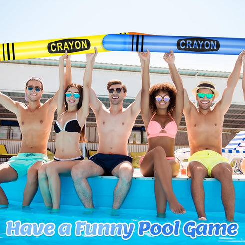 Lunmon 2 43.31 Inch Set Pieces Jumbo Inflatable Crayons Balloons Neon Large Blow up Crayons Decor Giant Crayon Prop