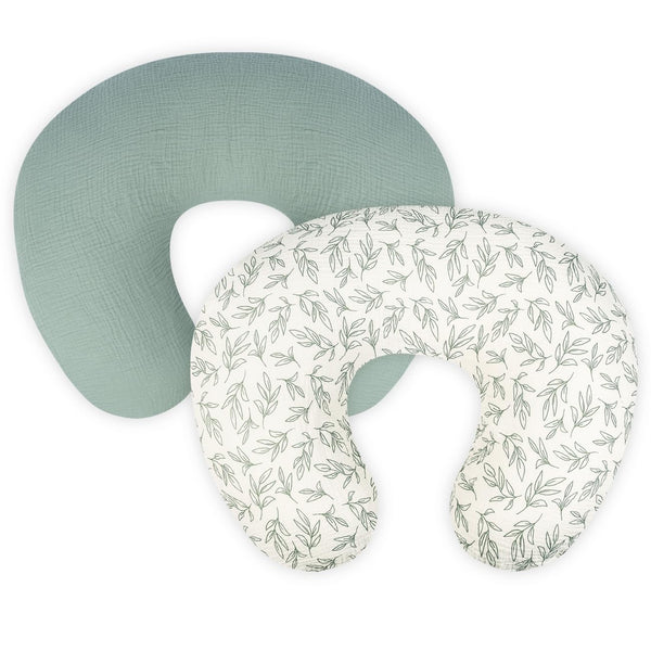 lethooly Nursing Pillow Cover - 2-Pack Muslin Cotton Removable Covers for Breastfeeding Pillows,