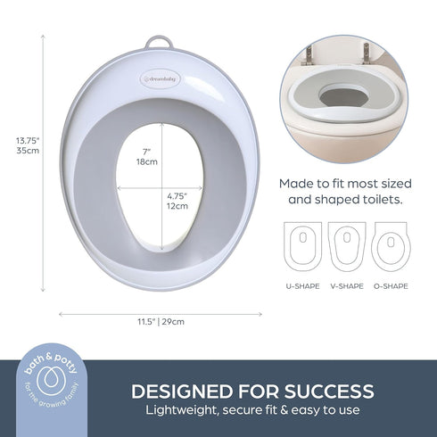 Dreambaby Non-Slip Potty Training Seat for Toddler Boys and Girls, Easy to Clean, Travel-Friendly, Fits Round & Oval