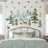 Mountain Wall Decals Large Pine Tree Wall Decals Peel and Stick Forest Tree Deer Birds Woodland Animal Decal Mountain