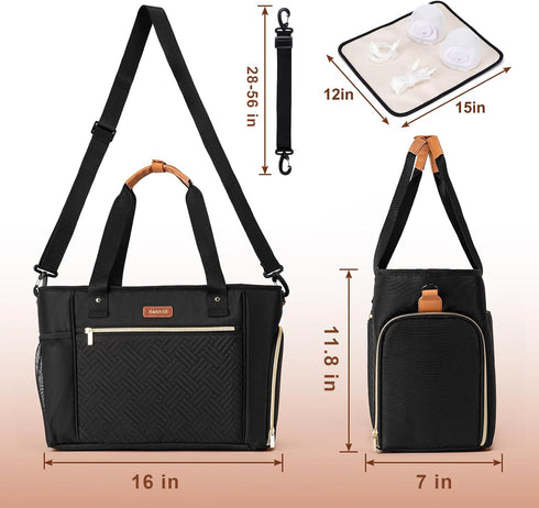 S1 S2, Breast Pump Bag Compatible with Spectra and Diaper Tote Bag for working Moms, Large Capacity Baby Travel Bag
