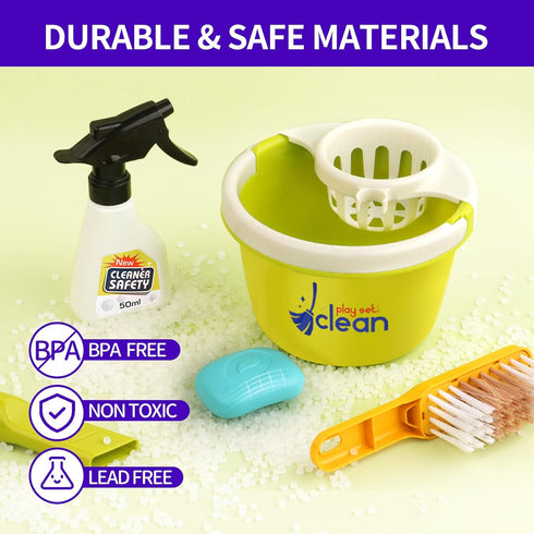 Pupu Pig Set, Set, Playset Set, Toddler Toys Cleaning Kids Cleaning Toy Pretend Play Home Cleaning - Incl.Electric Toy