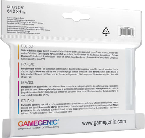 Pack 100 100 Closable Inner Sleeves | of Clear Standard Card Game Sleeves | Extra-High Clarity | Professional