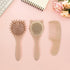 KITCHENKARATLY 3pcs Set: Newborn Bathing Brush and Comb Infant Hair Tools with Cat Head Wool Comb - Cat Airbag Detangle