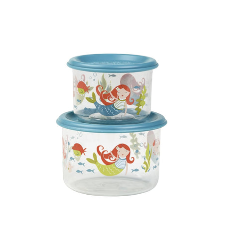 SugarBooger Good Lunch 2 Piece Small Snack Container, Mermaid
