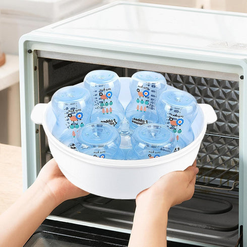Tanxier Microwave Cleaner Sterilizer for Baby Bottles,Breastfeeding Storage Steamer for Breast Pump Parts & Toddler