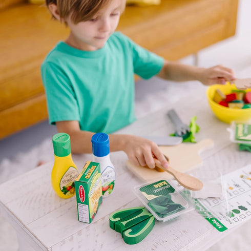 52-Piece Set 3+ Melissa & Doug Slice and Toss Salad Toy Food & Montessori-Inspired Play Kitchen Accessories, Preschool