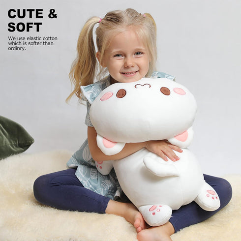 Onsoyours Cute Kitten Plush Toy - 20" Soft Stuffed Animal Pet Kitty, Large Anime Cat Pillow for Kids (White A)