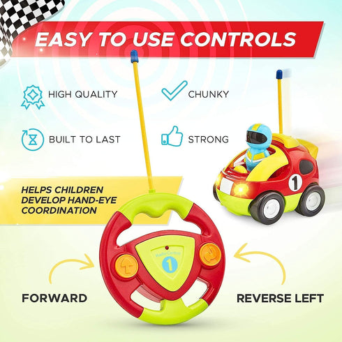 Liberty Imports My First Cartoon RC Race Car Remote Control Toy for Toddlers