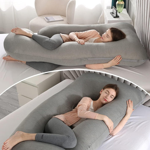 BATTOP Pregnancy Pillows with Cooling Cover,Maternity Body Pillow for Sleeping,Support for Back,HIPS,Legs,Belly