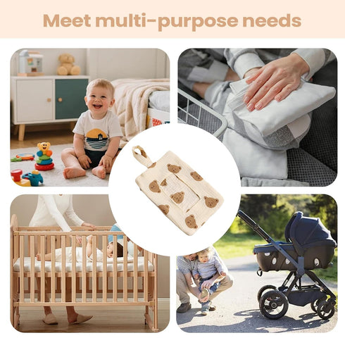 Generic Pack Diaper Bag Wipes Dispenser - Soft Moist Towelettes Carrier, Lightweight Washcloth Sleeve, Secure Organizer