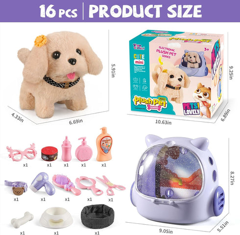 16 3 4 5 6 7 8 5-7 6-8, 3 4 5 6 Vanvimen Pcs Robot Dog Toys for Girls, Toys for Year Old Girls Kids Boys, Realistic