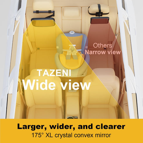 360 TAZENI Baby Car Mirror, Stretchable Caring Baby Mirror for Car Seat Rear Facing Seat Infant Shatterproof, Baby