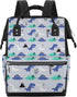 Honeybaby Backpack 19L Diaper Bag for Mom & Dad Cartoon Dino Dinosaurs Large Diaper Bag Tote with Multi-Pocket