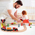 Set 39 5 3,4,5 Set Qilay Wooden Train for Toddler - Pcs Wood Train Tracks with Crane, Bridge & Wooden Trains - Train