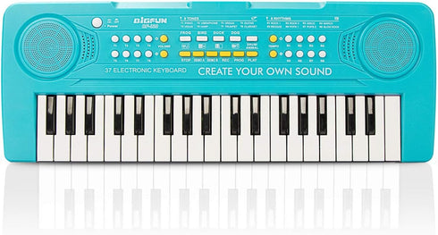 BIGFUN Kid Keyboard Piano - 37 Keys Multifunction Music Educational Instrument Toy for Kids Age 3-8 (Blue)