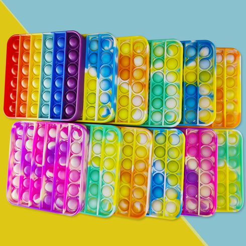 HENXING 24 Pcs Pop Bubble Fidget Toys for Party Favors, Stress Relief Pressure Relieving Toys for Kids, Pop Bulk