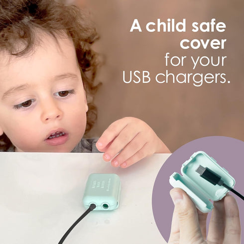 Geddy's Mom Watch Your Mouth USB Charger Protector, Award-Winning Baby Proof Cord Protector (3-Pack, White)