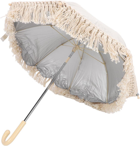 Hyuduo Adjustable Tassel Baby Stroller Sunshade Umbrella with Oxford Cloth & Steel Frame Clamp for Outdoor Travel