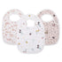 Snap Muslin Bibs for Girls, 3-Pack Baby Bibs for Infants, 100% Cotton Muslin, Adjustable Snaps, Soft & Absorbent