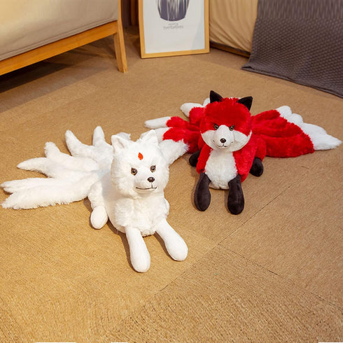 Tiny Heart Simulation Nine-tailed Fox Plush Toy, 10.23inch Soft Cute Stuffed Animal for Kids