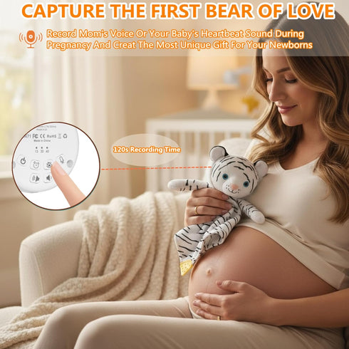 10 BEREST Rechargeable Baby Sleep Soother, White Noises of Heartbeats & Lullabies Infant Sleeping Aid with Cry Sensor