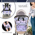 Jihqo Backpack 10L Diaper Bag Cute Bats Starry Sky Travel Diaper Bags for Women, Functional Baby Changing Bag
