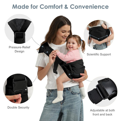 Holaraon 8-40lbs, Toddler Carrier Sling Carry for Adjustable Baby Carrier Sling One Size Fit All, Hip Seat Newborn Baby