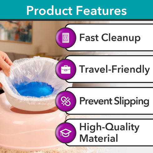 Joworthy 200 Summer Pcs Potty Liners for Infant My Size Potty Pro, Disposable Potty Bags with Elastic Edge, Easy-Clean