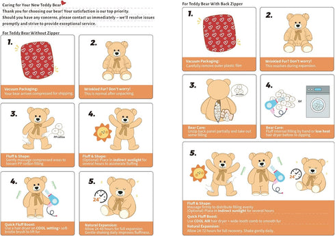 36 inch HollyHOME Teddy Bear Stuffed Animal Plush Giant Teddy Bears with Footprints Big Bear Tan