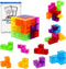 Magnetic Building Blocks, Magic Magnetic 3D Puzzle Cubes, Set of 7 Multi Shapes with 54 Guide Cards for Intelligence