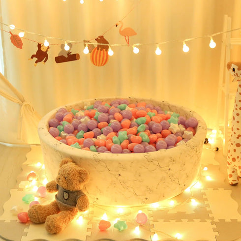 STARBOLO Ball Pit Balls for Kids, Mixed Star Heart Round Crush Proof Plastic Balls for Indoor Outdoor