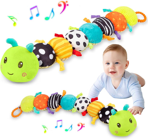 TOHIBEE Baby Sensory Toy + Baby Stuffed Musical Caterpillar