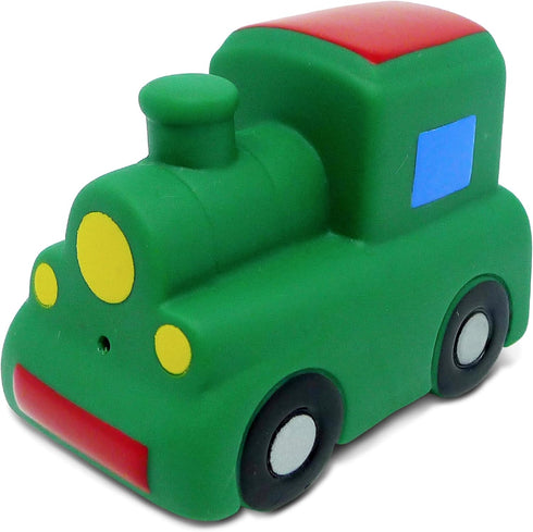 DolliBu Train Bath Buddy Squirter - Floating Green Rubber Bath Toy - Fun Water Play for Toddlers