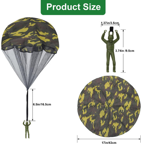 10&12&15 Pcs Parachute Toy, Camo Parachute Men Toy for Outdoor Flying Gifts, Tangle Free Throwing Hand Toy