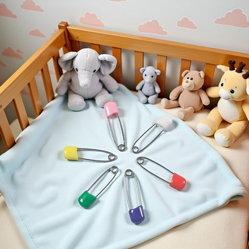 PurYupearl 30pcs Multicolour Stochastic Baby Child Infant Kids Cloth Diaper Nappy Pins Safety Cute Safe Hold Clip