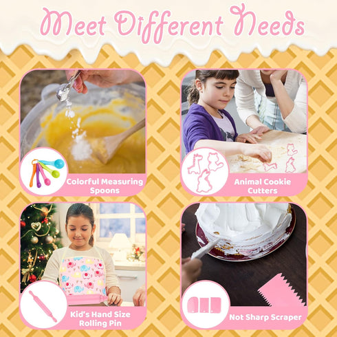 Set 26 Set 3-8 KAEGREEL Elephant Baking Chef for Kids, Pcs Kids Cooking with Elephant Apron & Hat, Chef Supplies