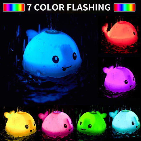 ZHENDUO Light Up Bath Toys - Automatic Spray Water Bath Toy for Toddlers, Whale Design